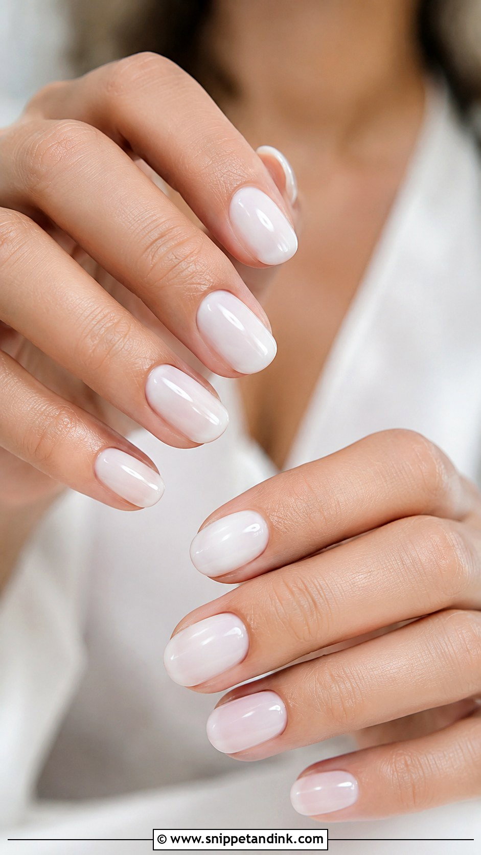 Milky White Bridal Nails - Snippet and Ink - 20 Minimal Bridal Nails