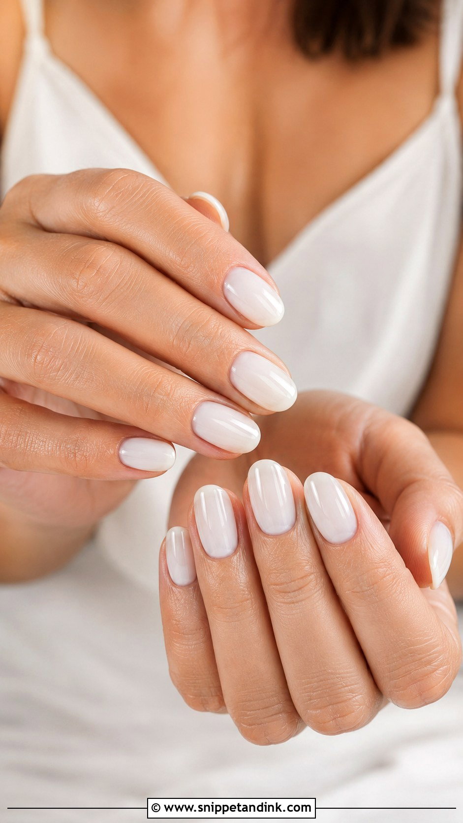 Milky White Bridal Nails - Snippet and Ink - 20 Bridal Nail Design Ideas