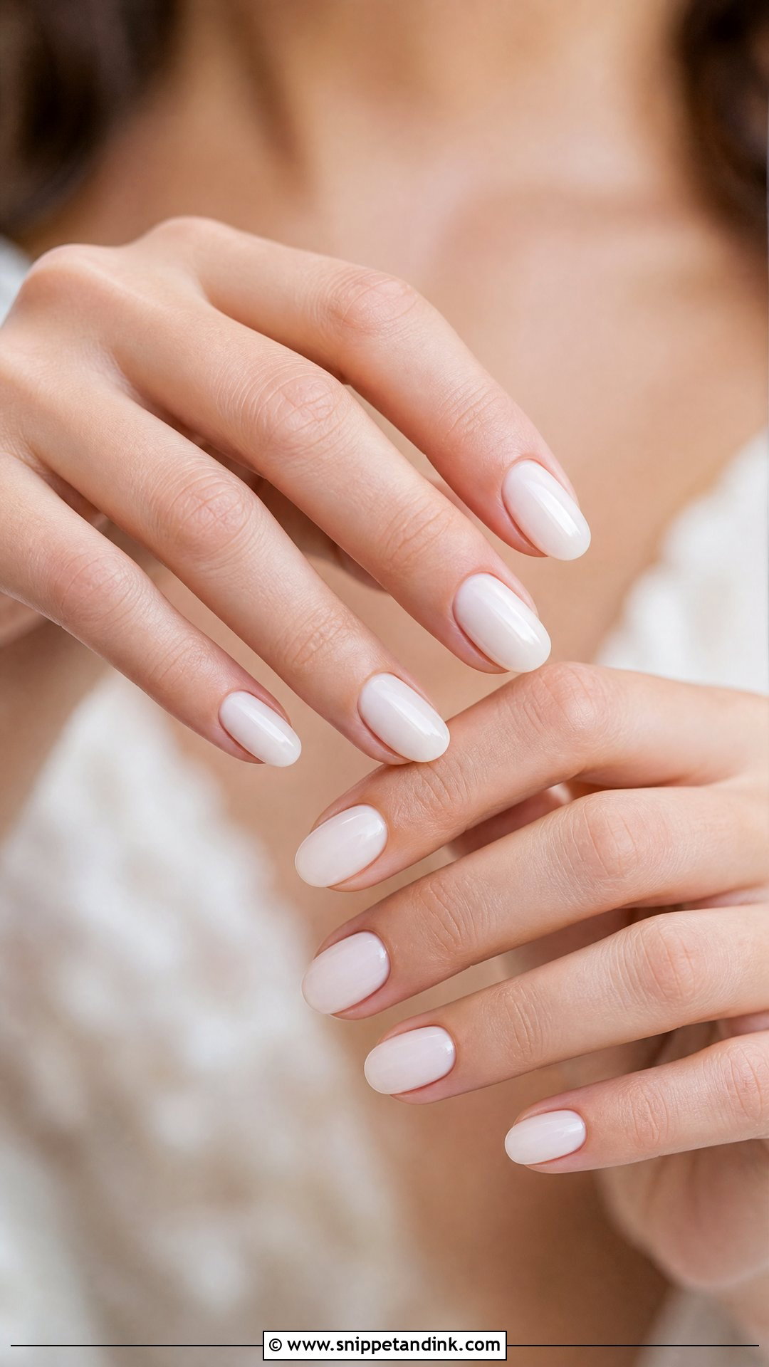 Milky White Bridal Nails - Snippet and Ink - 25 Bridal Nail Art Designs