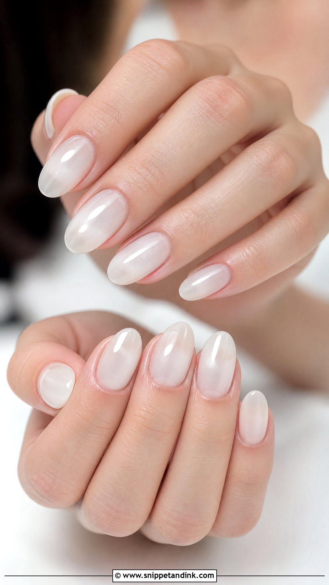 Milky White Bridal Nails - Snippet and Ink - 25 Bridal Nails Ideas