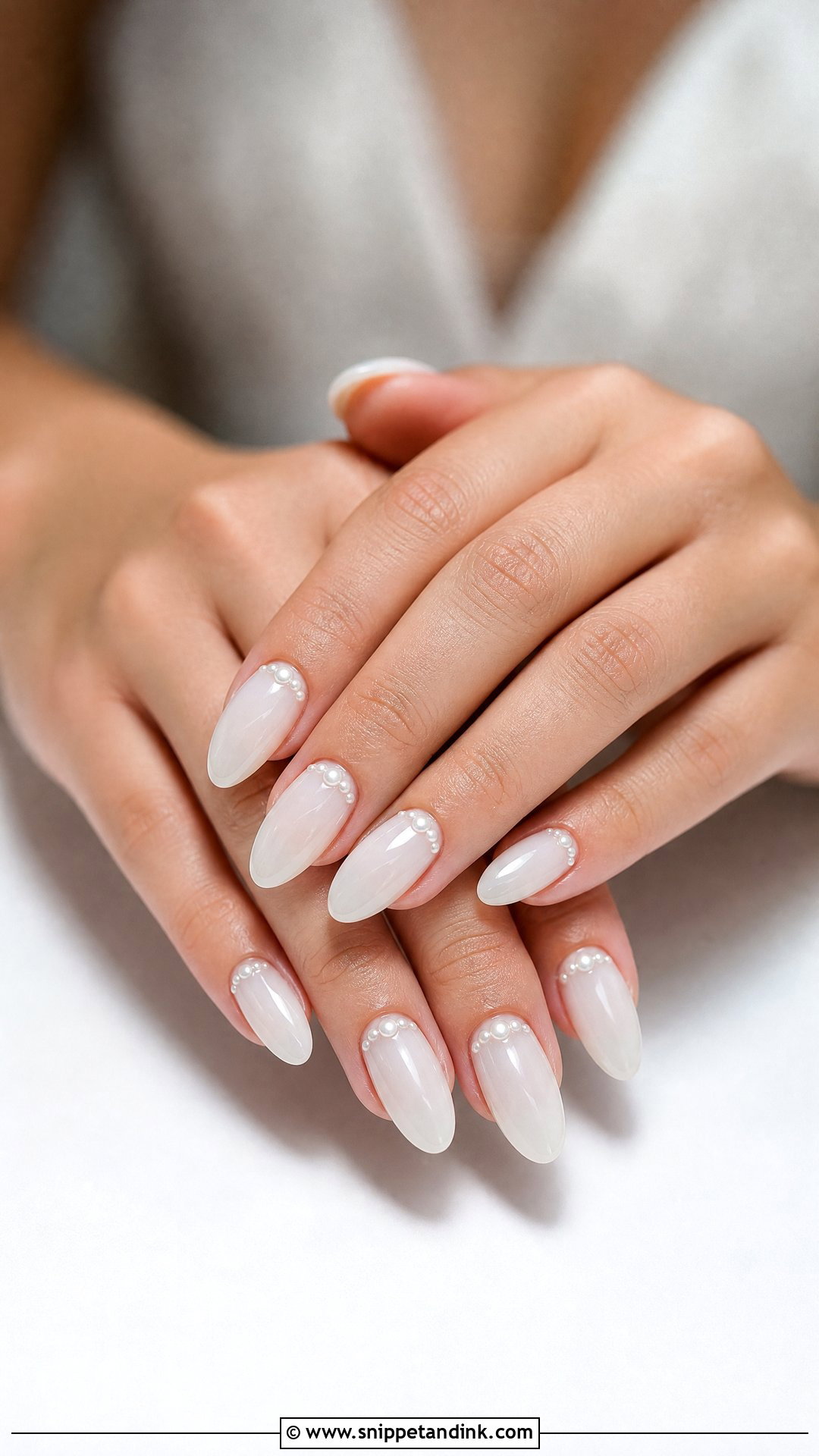 Milky White Bridal Nails - Snippet and Ink - 35 Bridal Nail Art Ideas