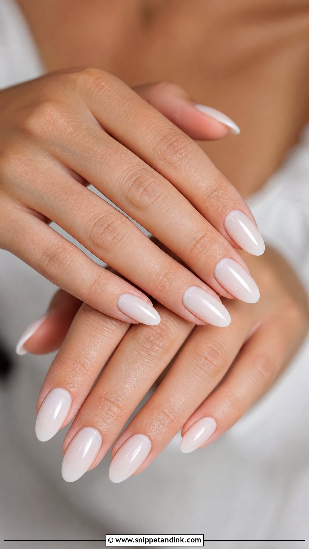 Milky White Bridal Nails - Snippet and Ink - 35 Bridal Nails Designs