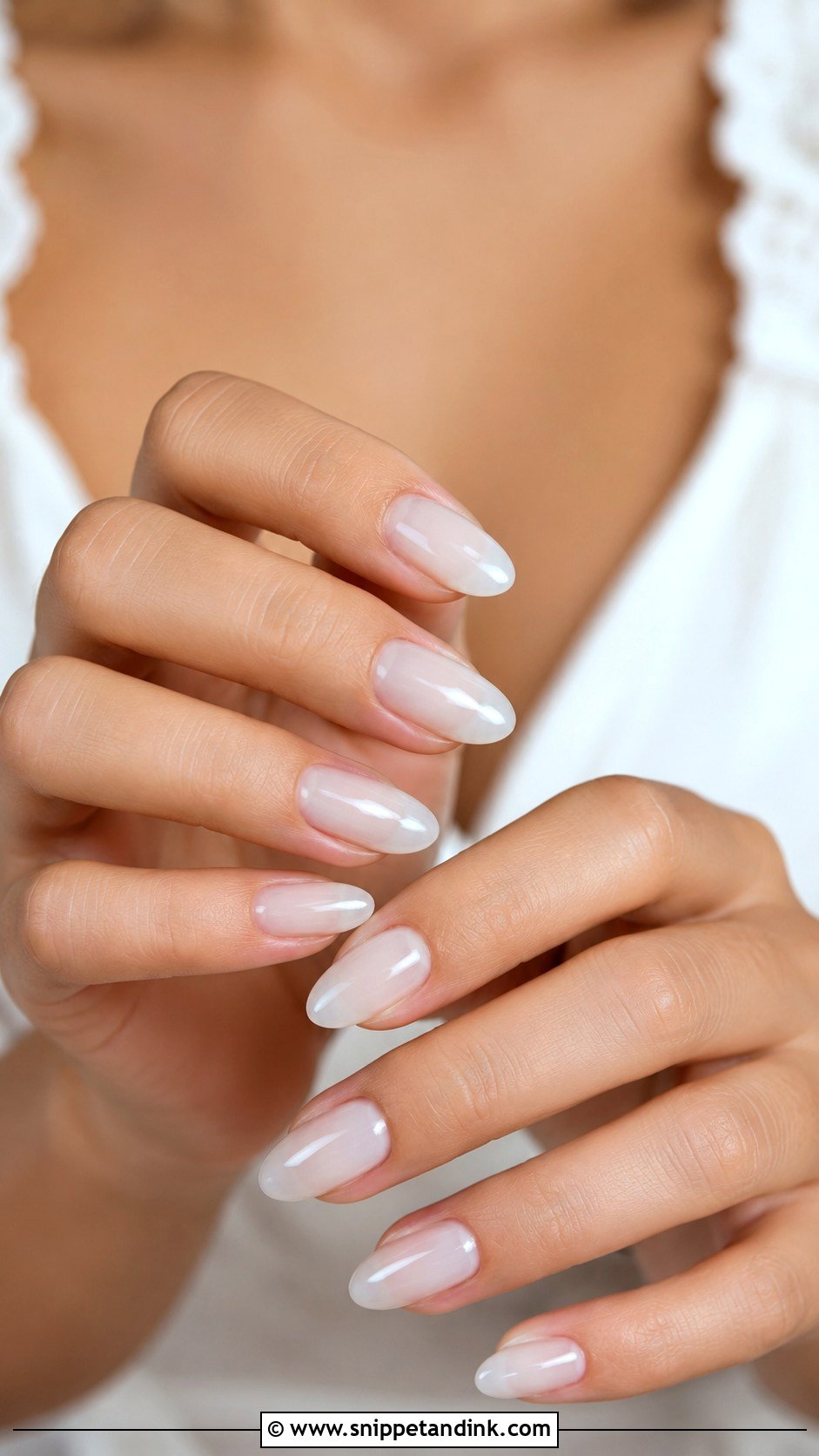 Milky White Bridal Nails - Snippet and Ink - 20 Bridal Nails Art