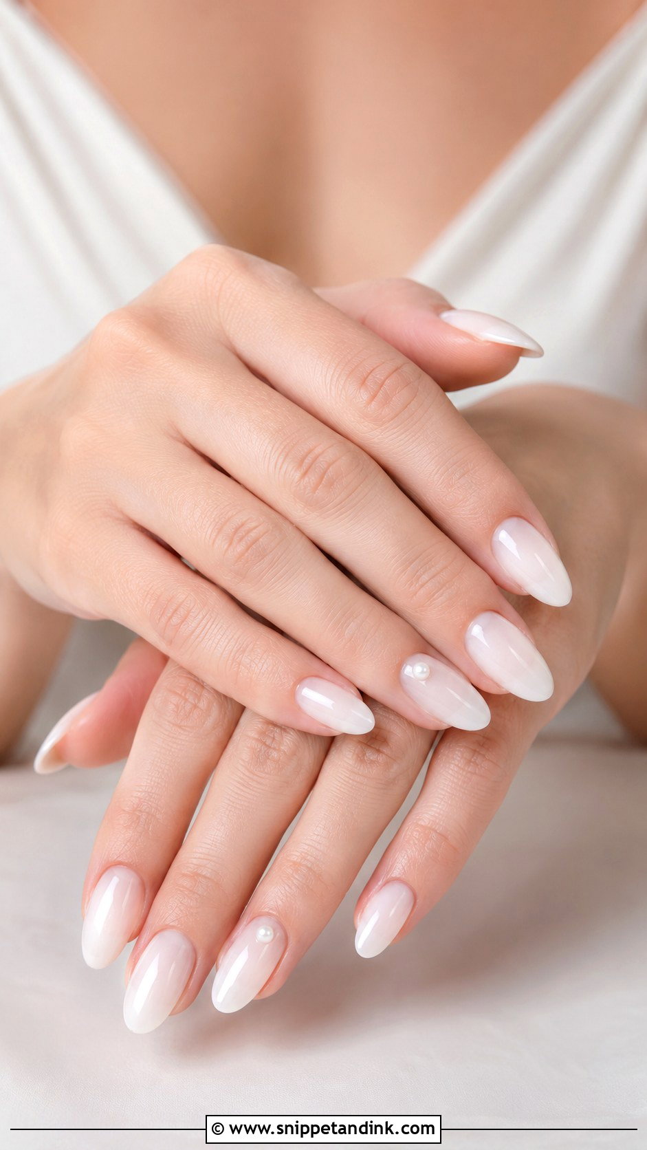 Milky White Bridal Nails - Snippet and Ink - 20 Cute Bridal Nails