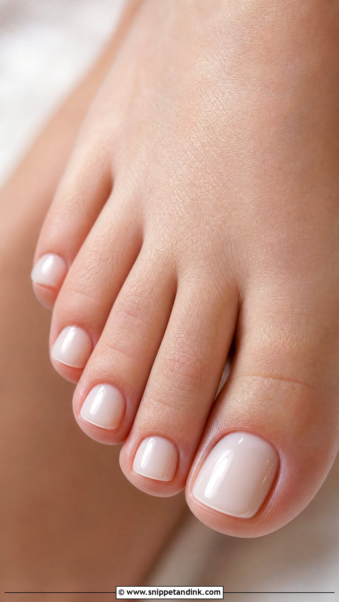 Milky White Bridal Toe Nails - Snippet and Ink - 25 Bridal Toe Nails