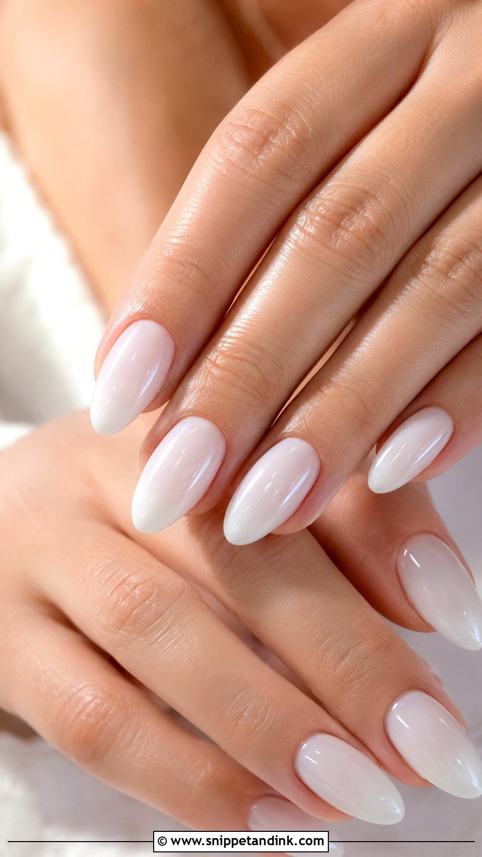 Milky White Bride Nails - Snippet and Ink - 30 Nails for the Bride Wedding