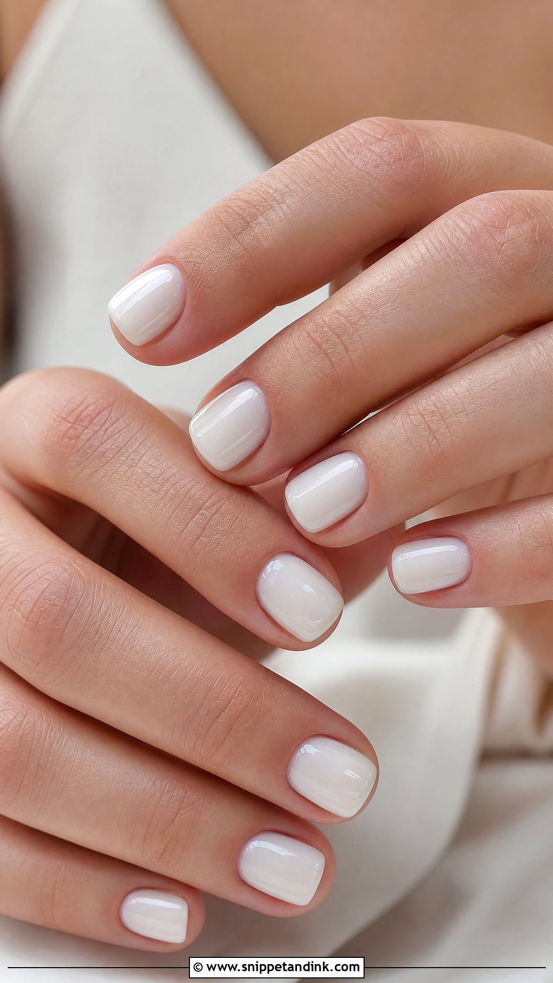 Milky White Bridesmaid Nails - Snippet and Ink - 25 Elegant Bridesmaid Wedding Nails