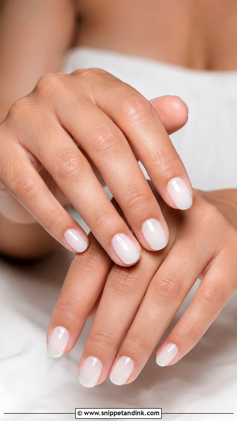 Milky White Bridesmaid Nails - Snippet and Ink - 30 Neutral Bridesmaid Wedding Nails