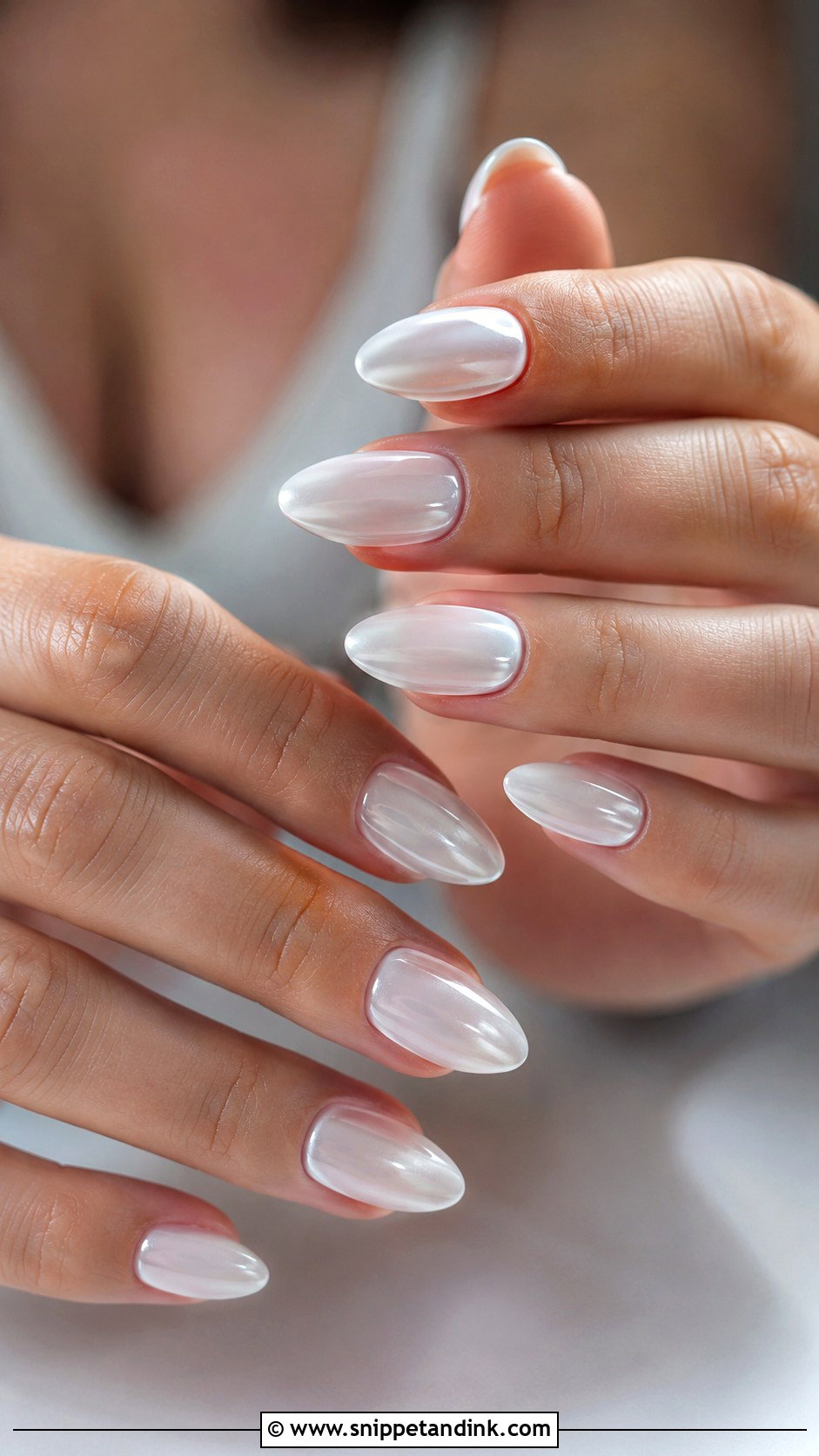 Milky White Chrome Bridal Nails - Snippet and Ink - 20 Milky White Bridal Nails
