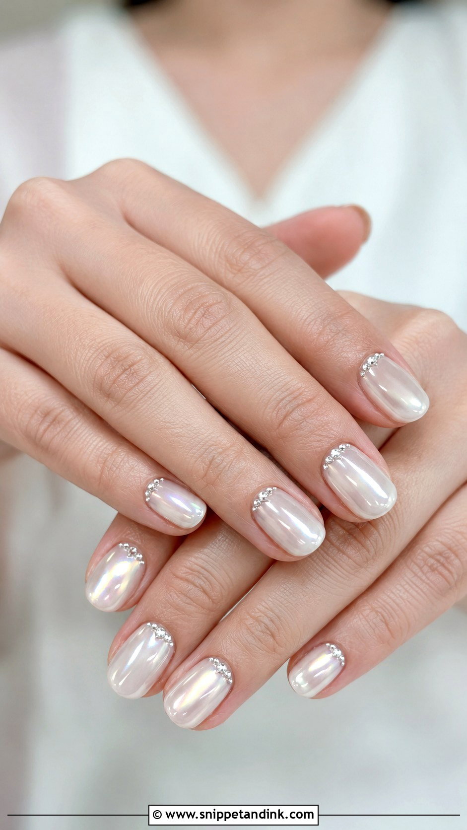 Milky White Chrome Bridal Nails - Snippet and Ink - 30 Bridal Nail Art Indian Ideas