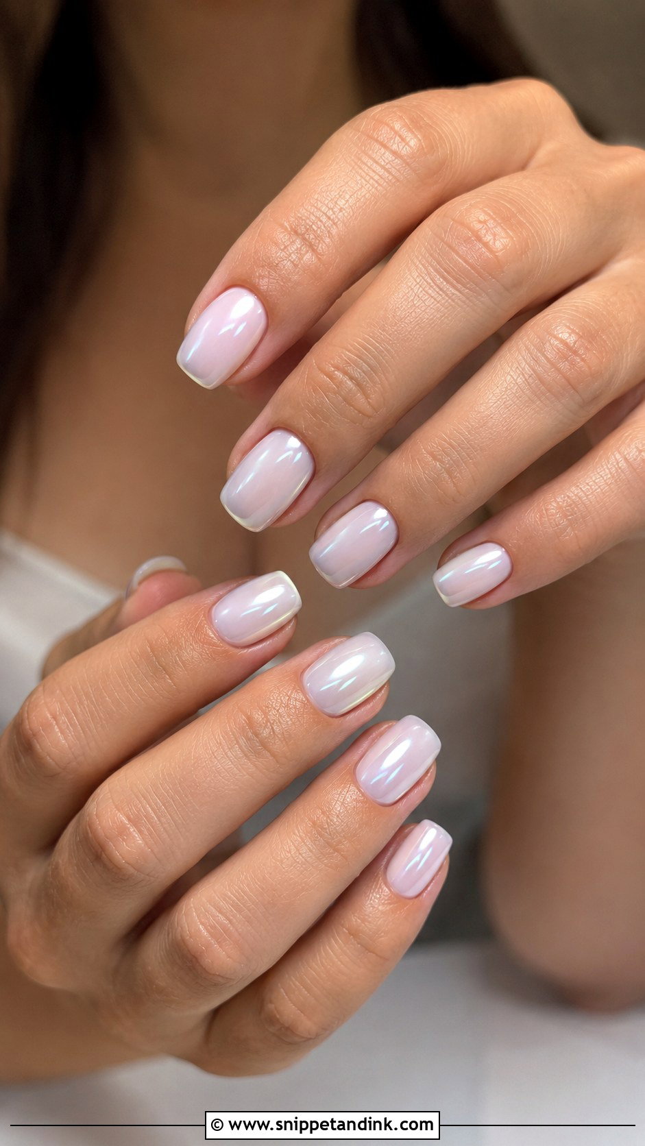 Milky White Chrome Bridal Nails - Snippet and Ink - 20 Bridal Chrome Nails