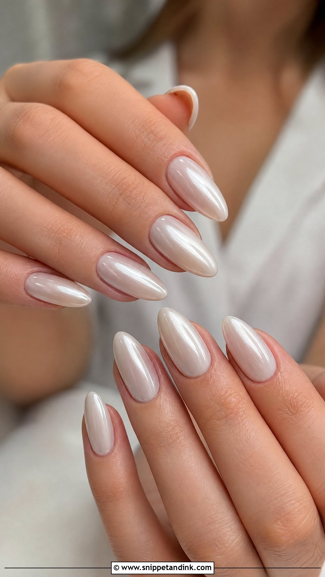 Milky White Chrome Fall Bridal Nails - Snippet and Ink - 25 Fall Bridal Nails