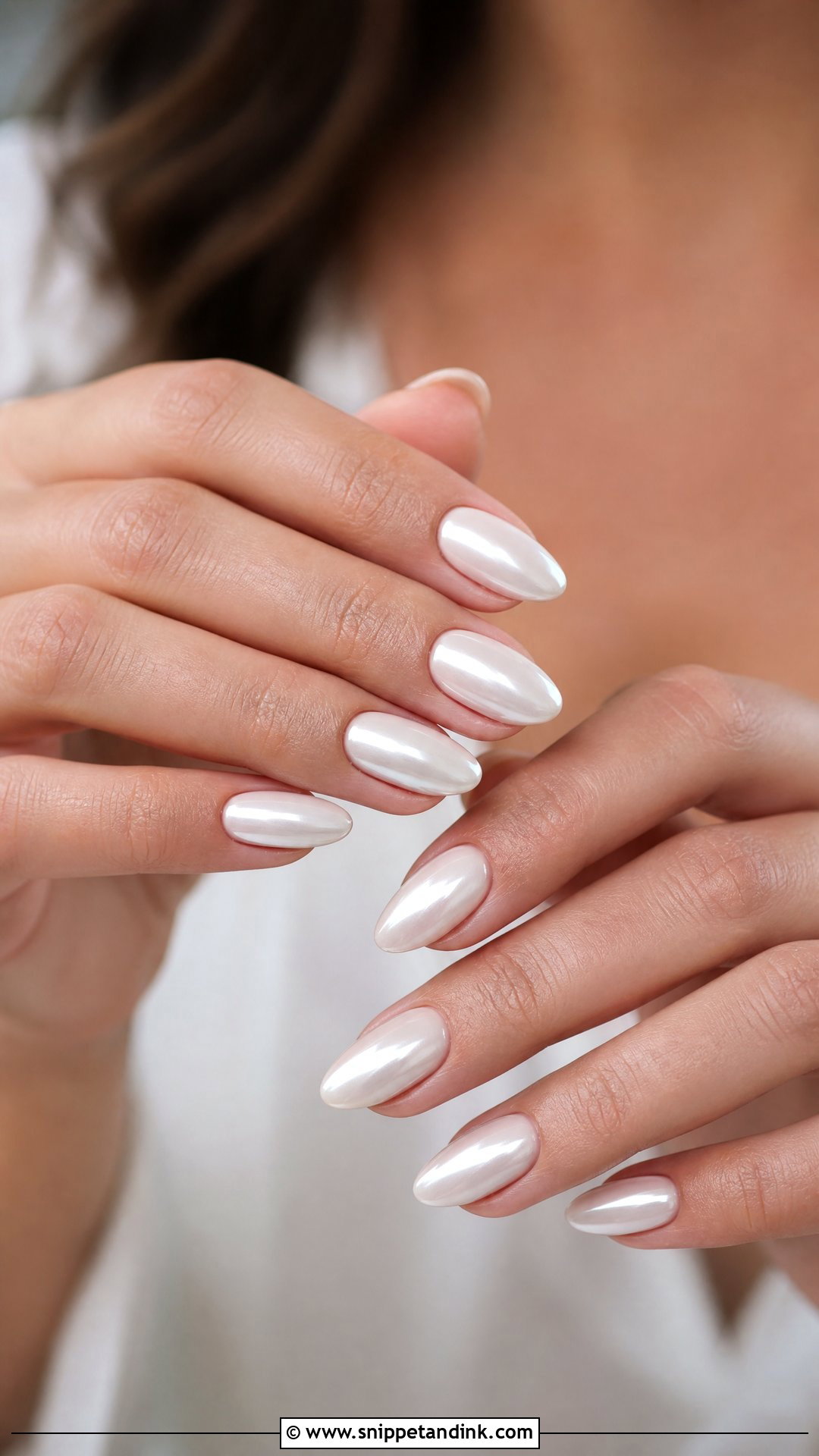 Milky White Chrome Fall Wedding Guest Nails - Snippet and Ink - 25 Fall Wedding Nails for Guest