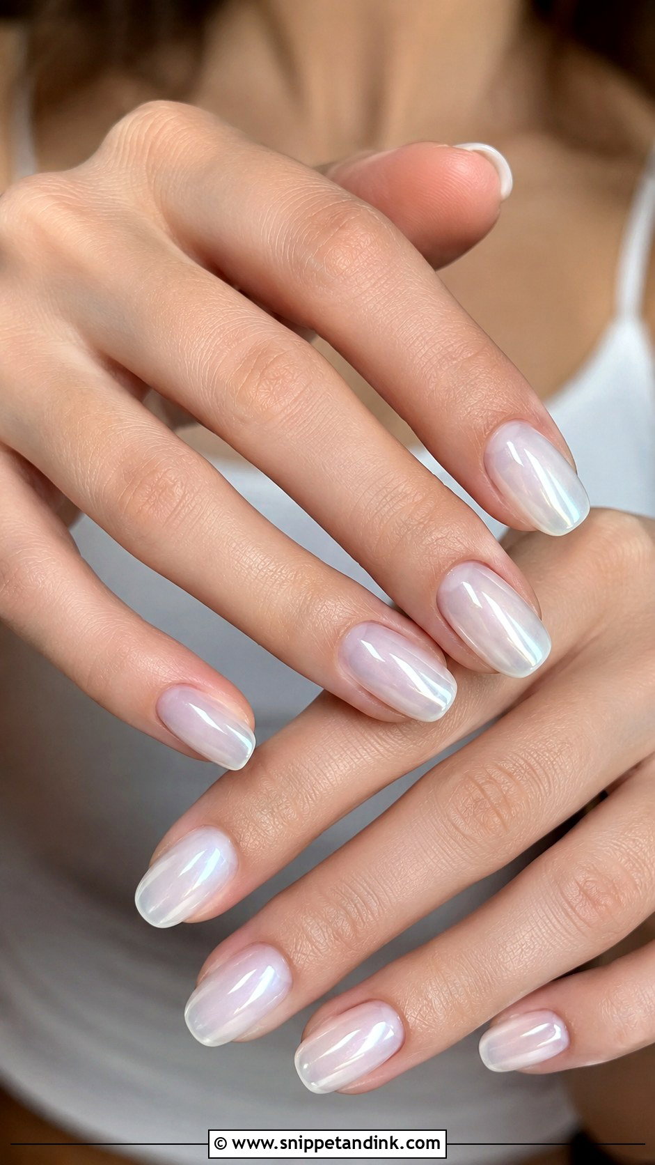 Milky White Chrome Nails - Snippet and Ink - 20 Nail Inspo for Wedding Guest Ideas