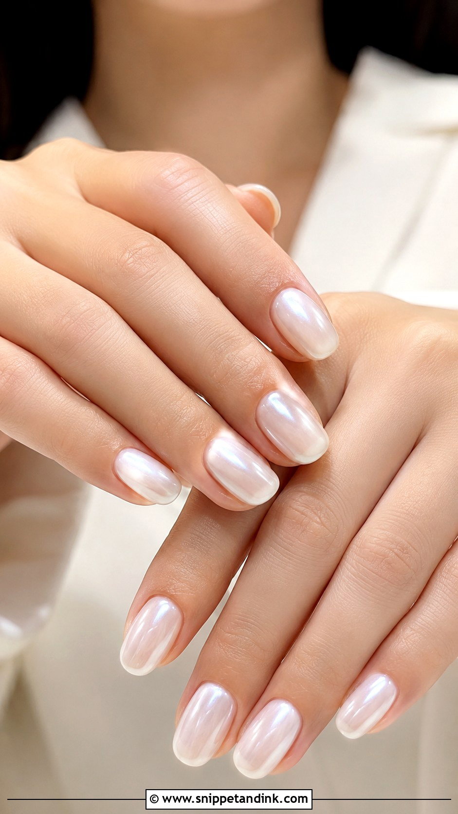 Milky White Chrome Nails - Snippet and Ink - 20 Spring Wedding Nails for Guest