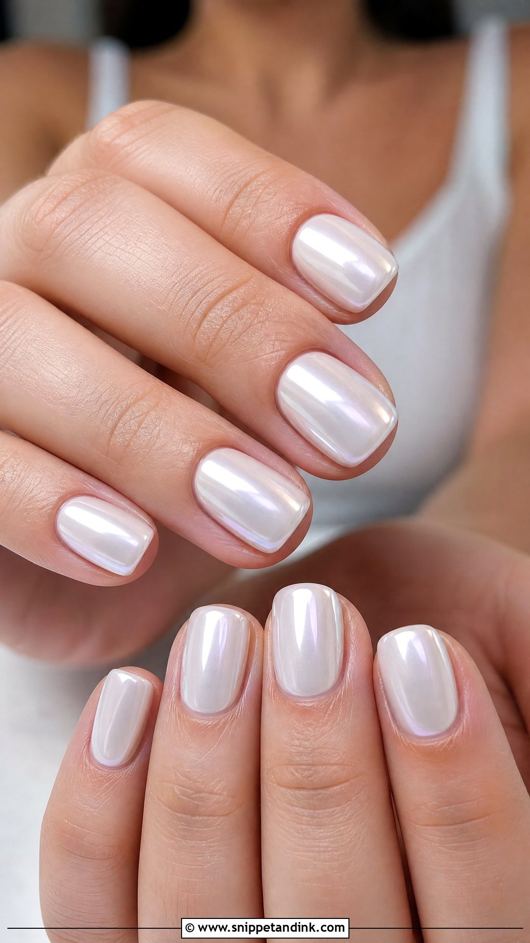Milky White Chrome Nails - Snippet and Ink - 30 Nails for Wedding Guest