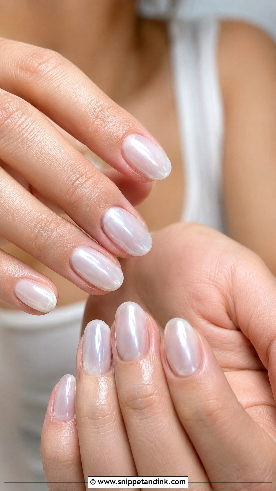 Milky White Chrome Nails - Snippet and Ink - 30 Wedding Guest Nails Ideas