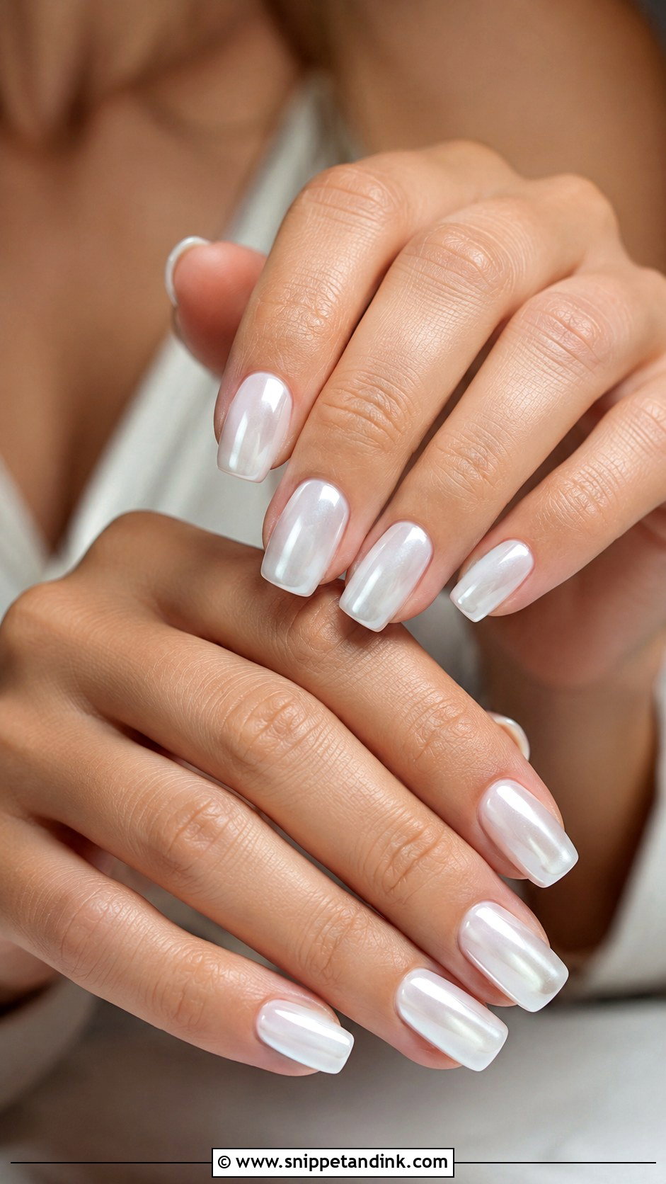 Milky White Chrome Wedding Nails - Snippet and Ink - 20 Fancy Wedding Nails