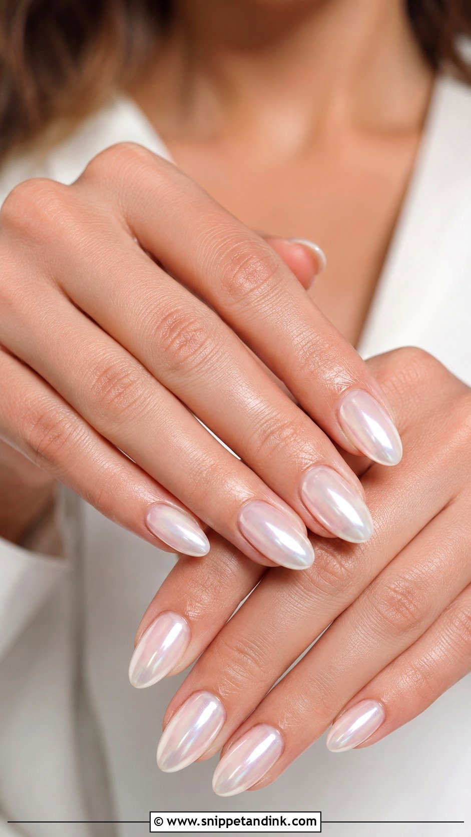 Milky White Chrome Wedding Nails - Snippet and Ink - 20 Milky White Wedding Nails