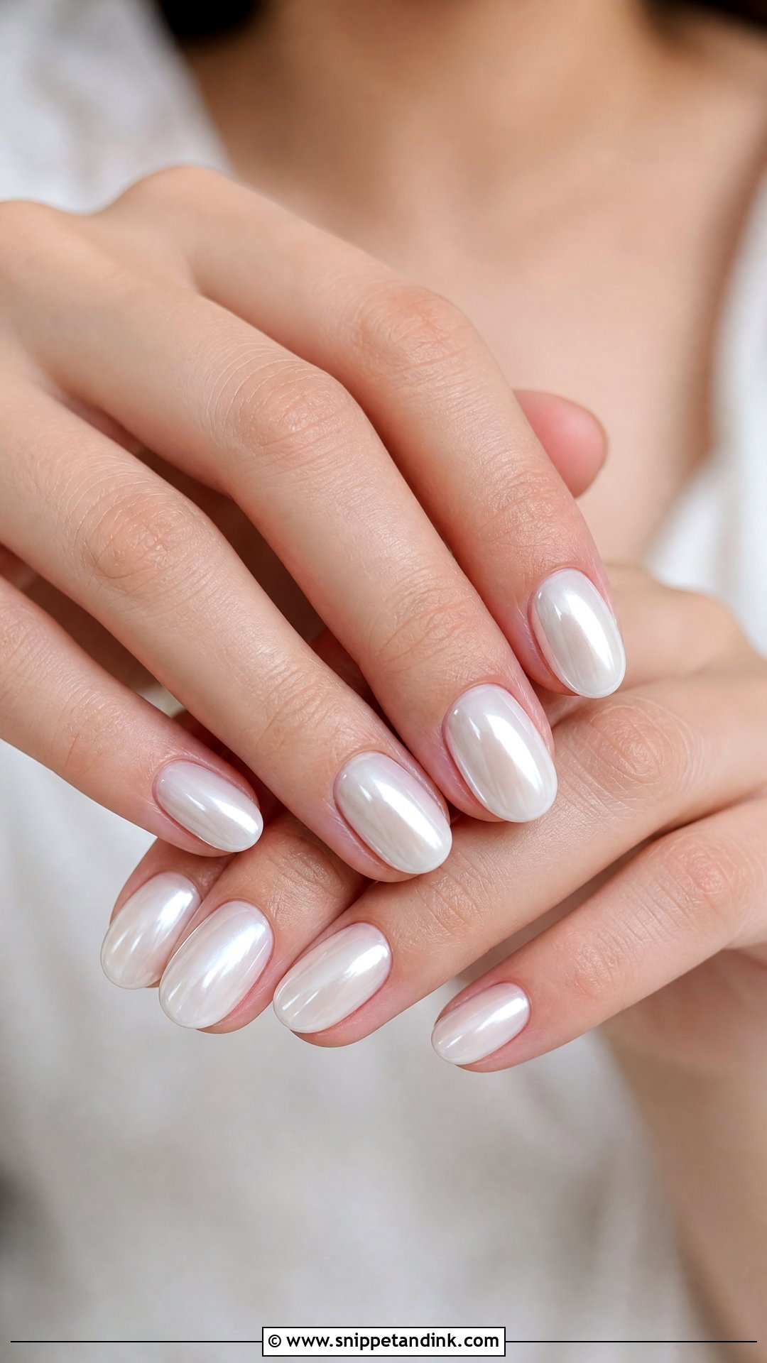 Milky White Chrome Wedding Nails - Snippet and Ink - 25 Chrome Wedding Nails
