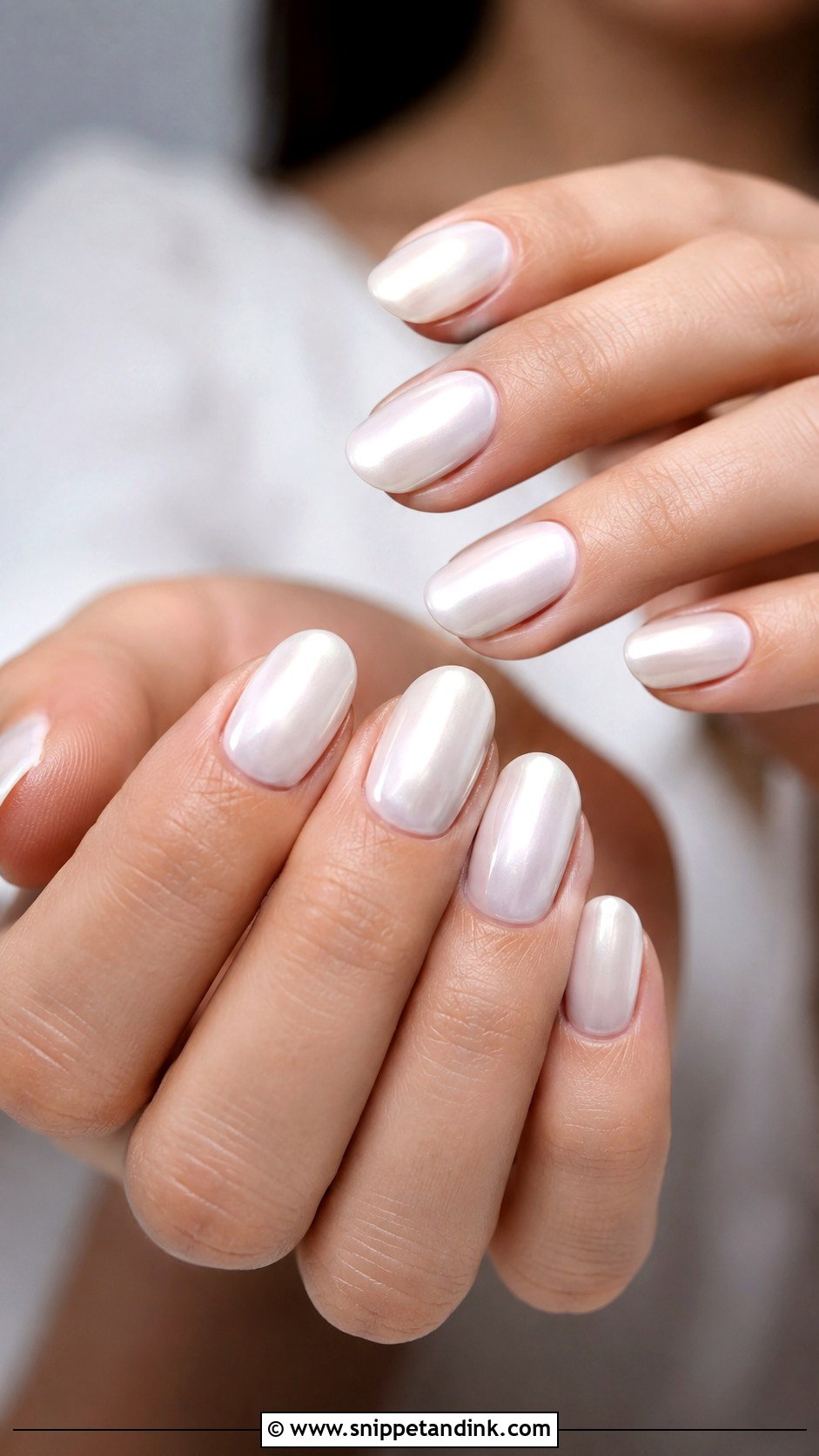 Milky White Chrome Wedding Nails - Snippet and Ink - 20 Black Tie Wedding Nails