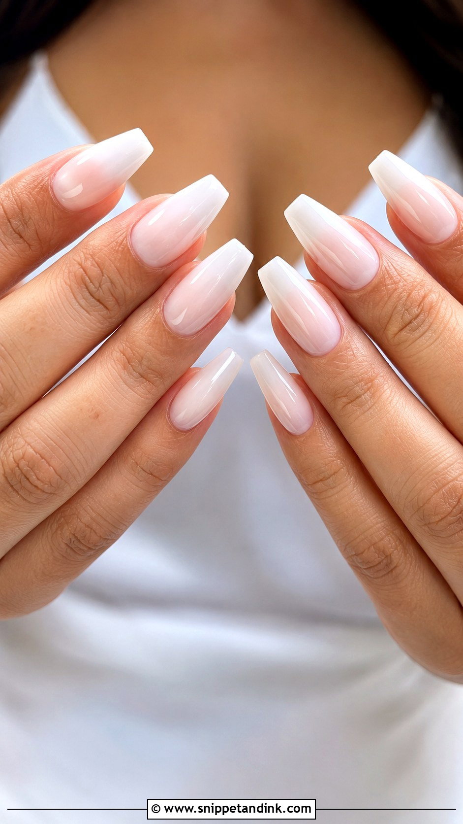 Milky White Coffin Engagement Nails - Snippet and Ink - 20 Coffin Engagement Nails