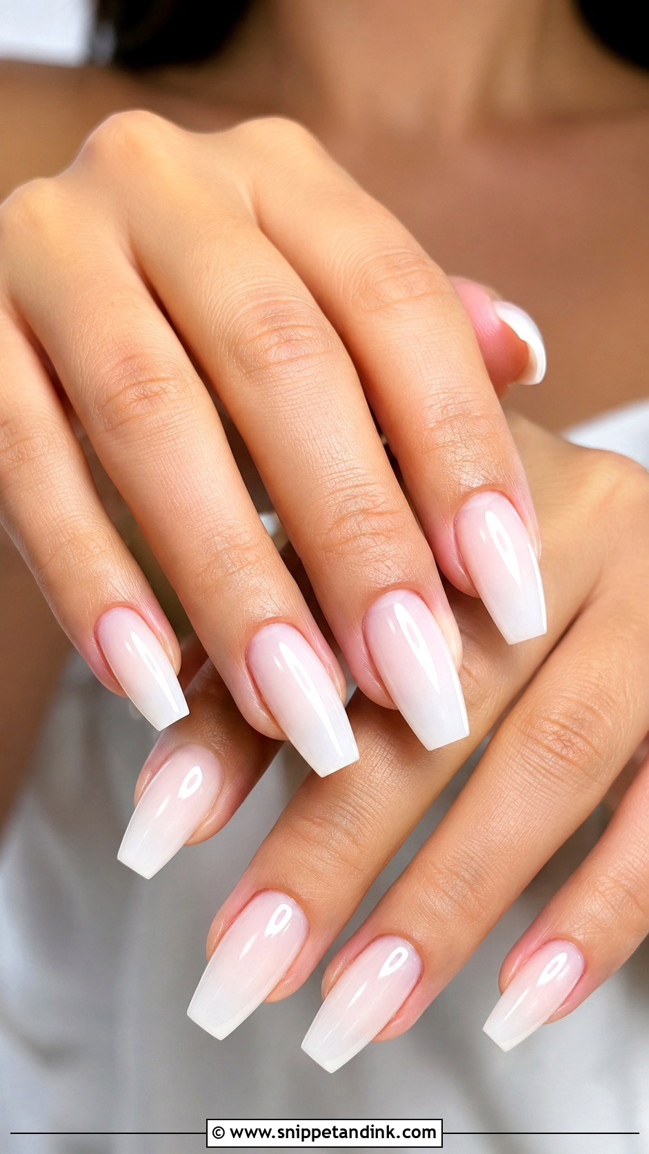 Milky White Coffin Wedding Nails - Snippet and Ink - 20 Coffin Shape Wedding Nails for Bride