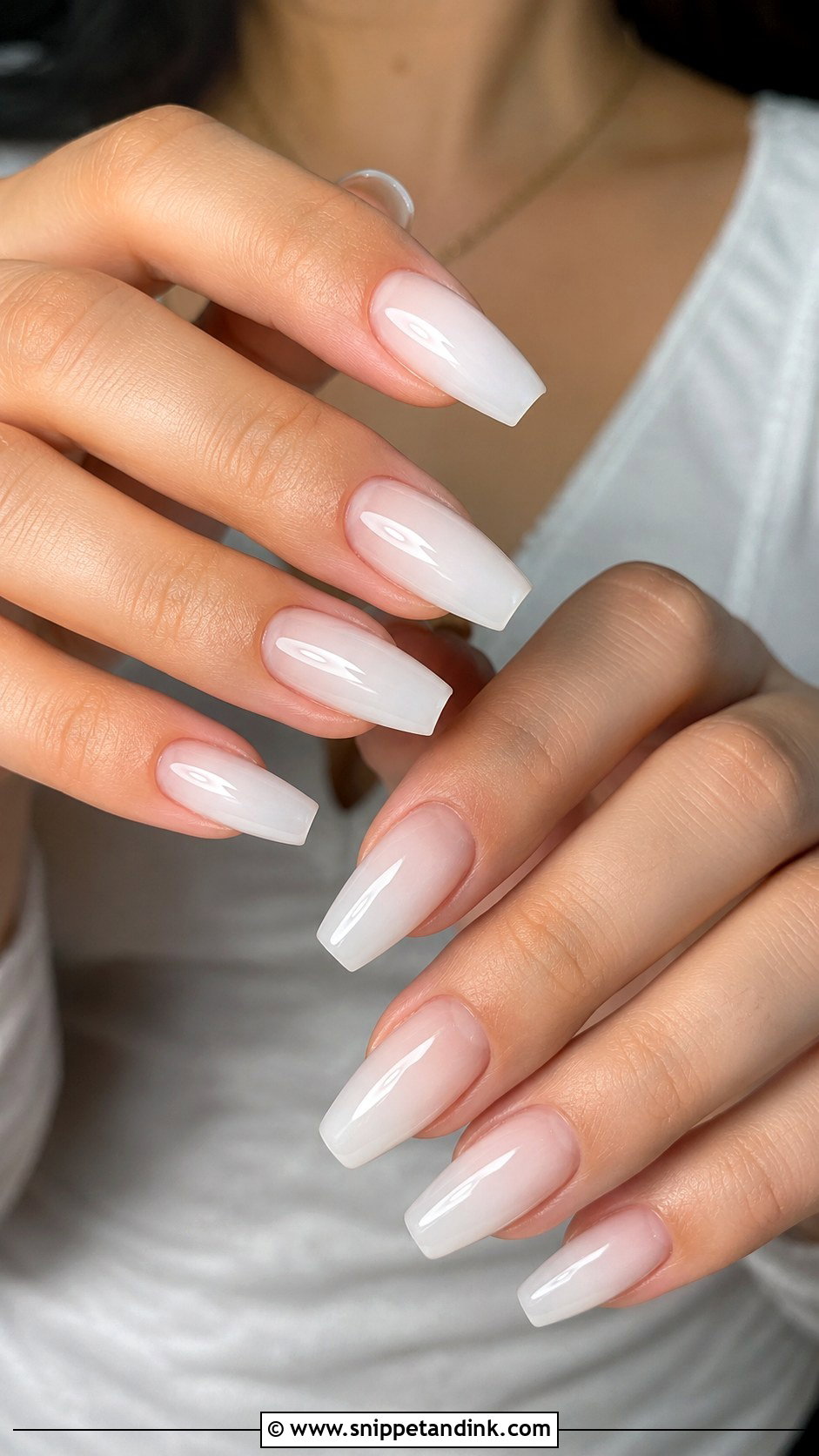 Milky White Coffin Wedding Nails - Snippet and Ink - 20 Coffin Shape Wedding Nails