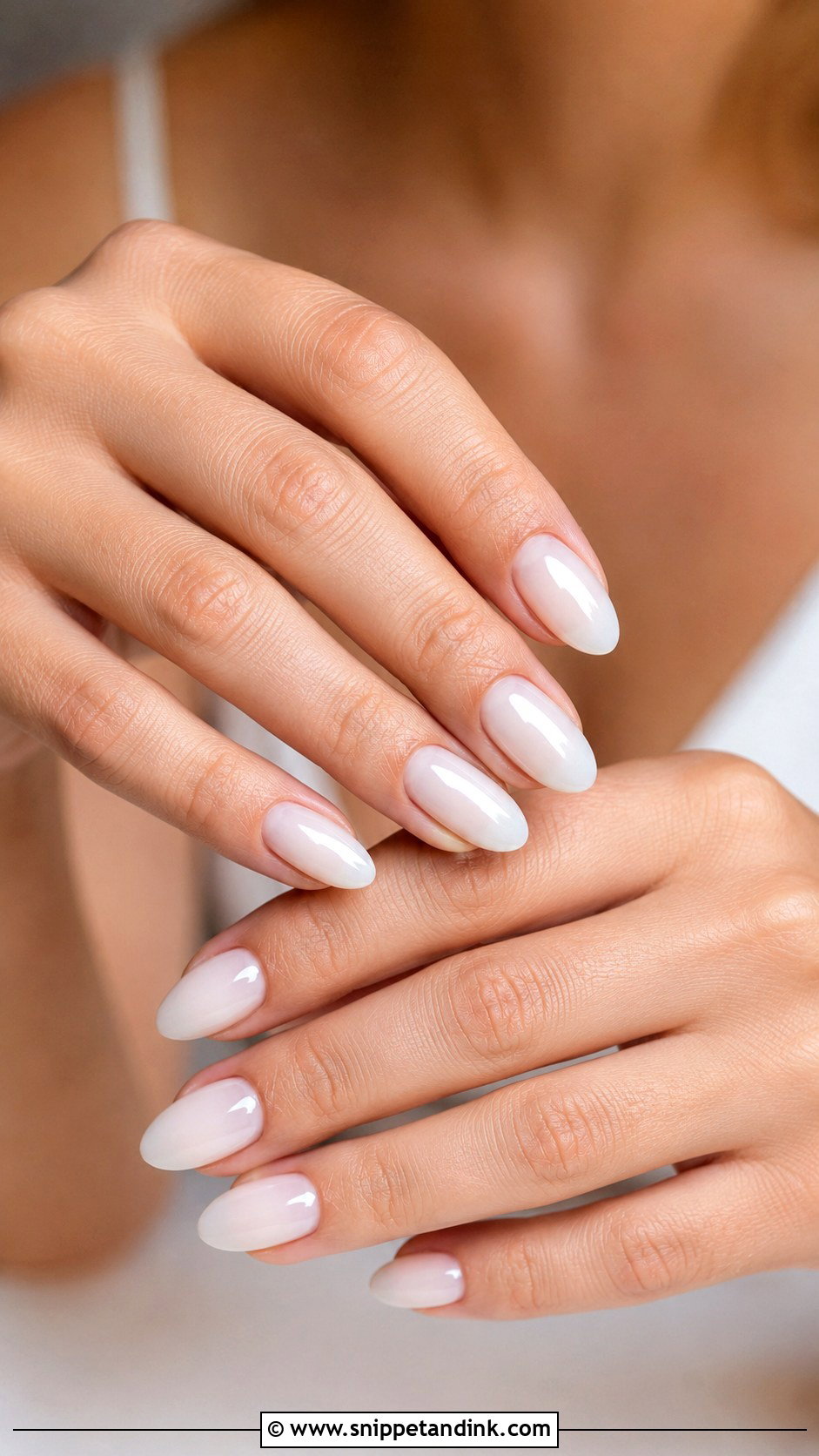 Milky White Engagement Nails - Snippet and Ink - 30 Nails for Engagement