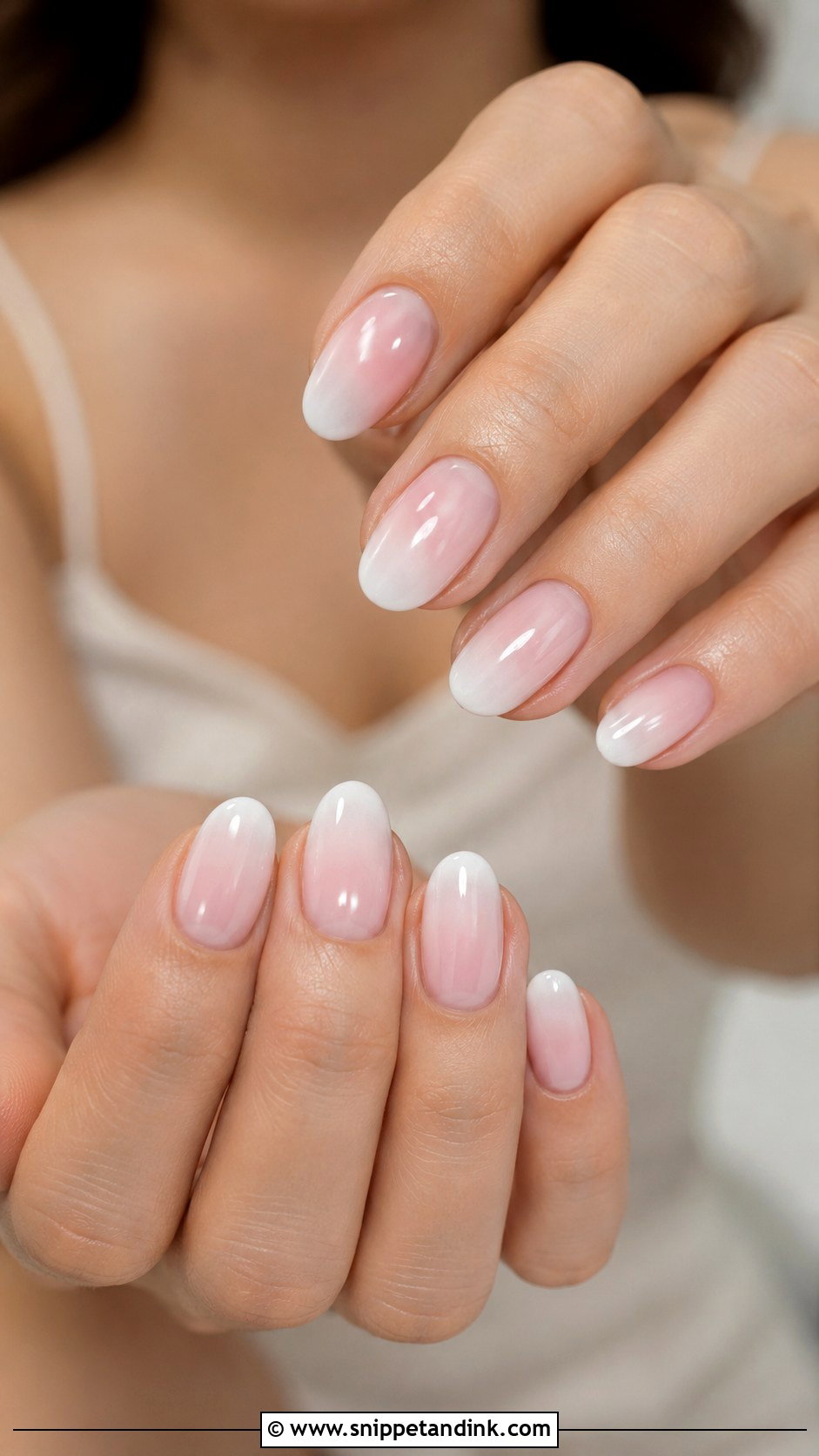 Milky White Glitter Bridal Nails - Snippet and Ink - 20 Milky White Bridal Nails