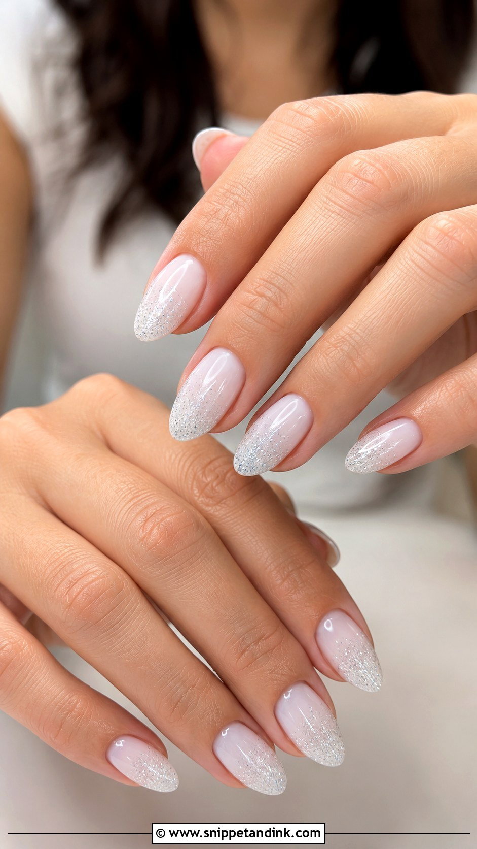 Milky White Glitter Wedding Nails - Snippet and Ink - 20 Fun Wedding Nails for Bride