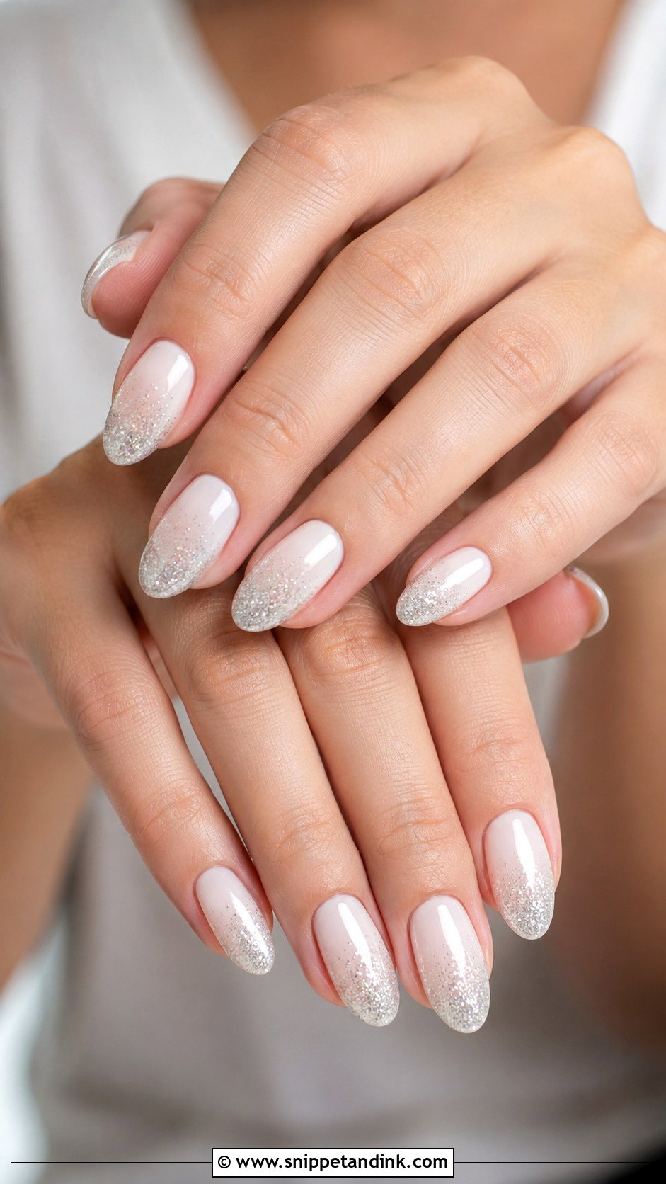 Milky White Glitter Wedding Nails - Snippet and Ink - 20 Milky White Wedding Nails