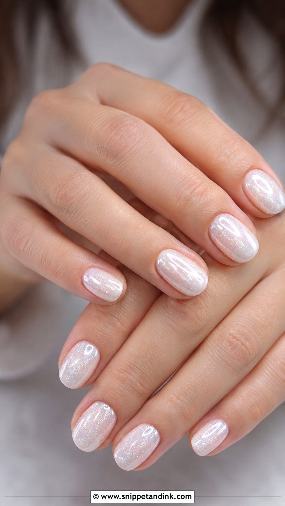 Milky White Glitter Wedding Nails - Snippet and Ink - 20 Sparkly Wedding Nails
