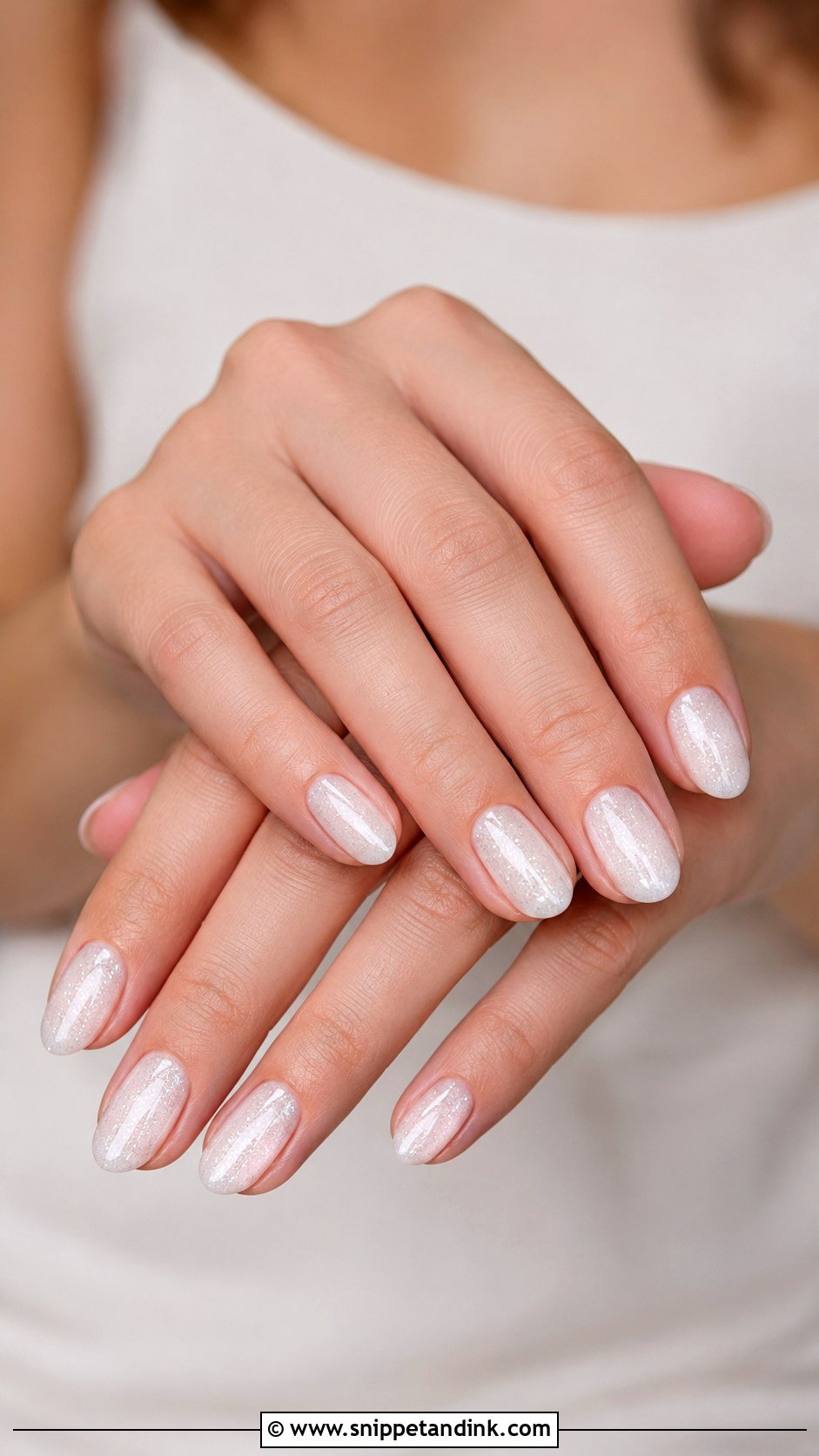 Milky White Glitter Wedding Nails - Snippet and Ink - 20 Classy Bridal Sparkle Wedding Nails for Bride