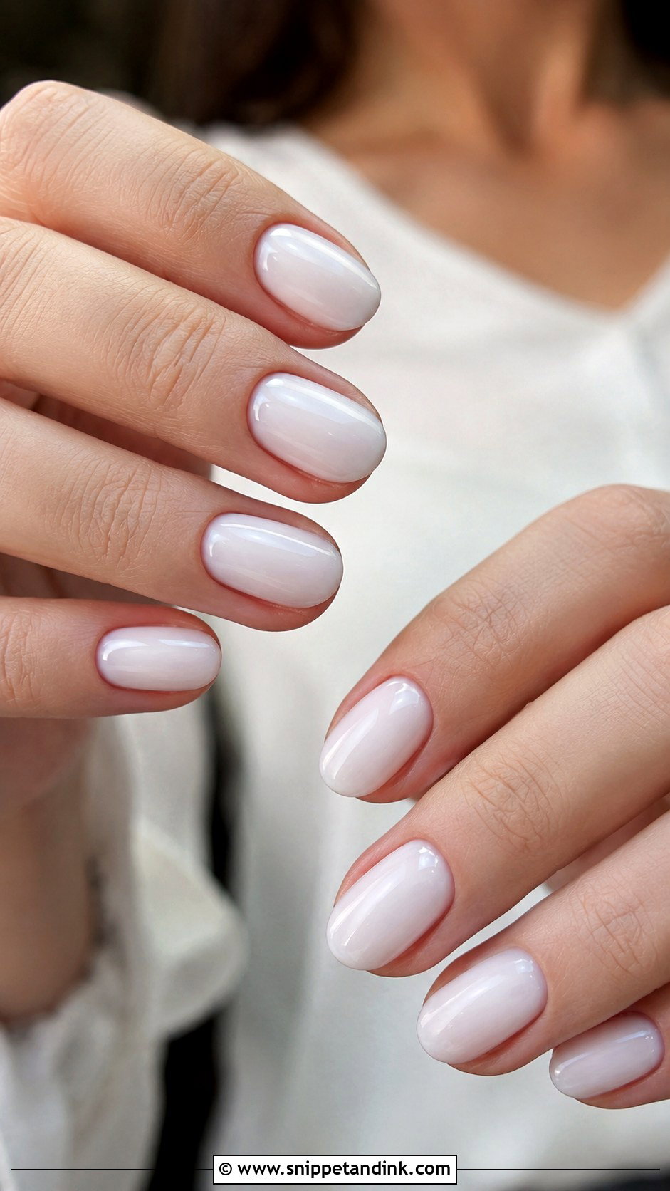 Milky White Natural Wedding Nails - Snippet and Ink - 20 Natural Nails for Wedding