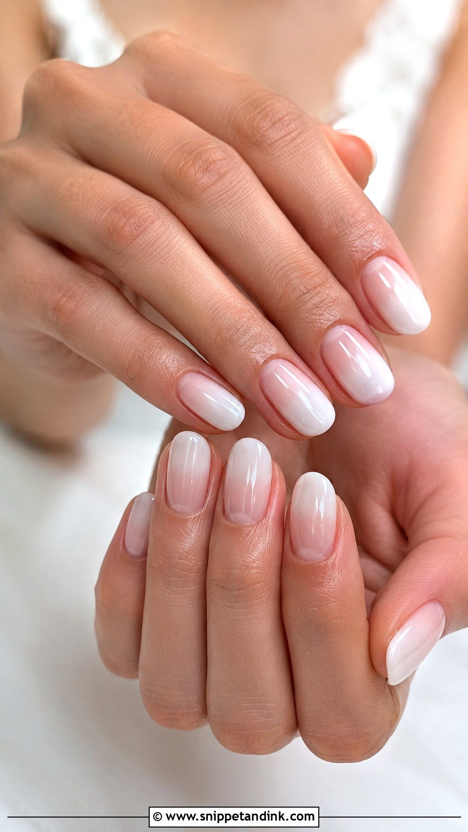 Milky White Ombre Bridal Nails - Snippet and Ink - 20 Ombre Bridal Nails