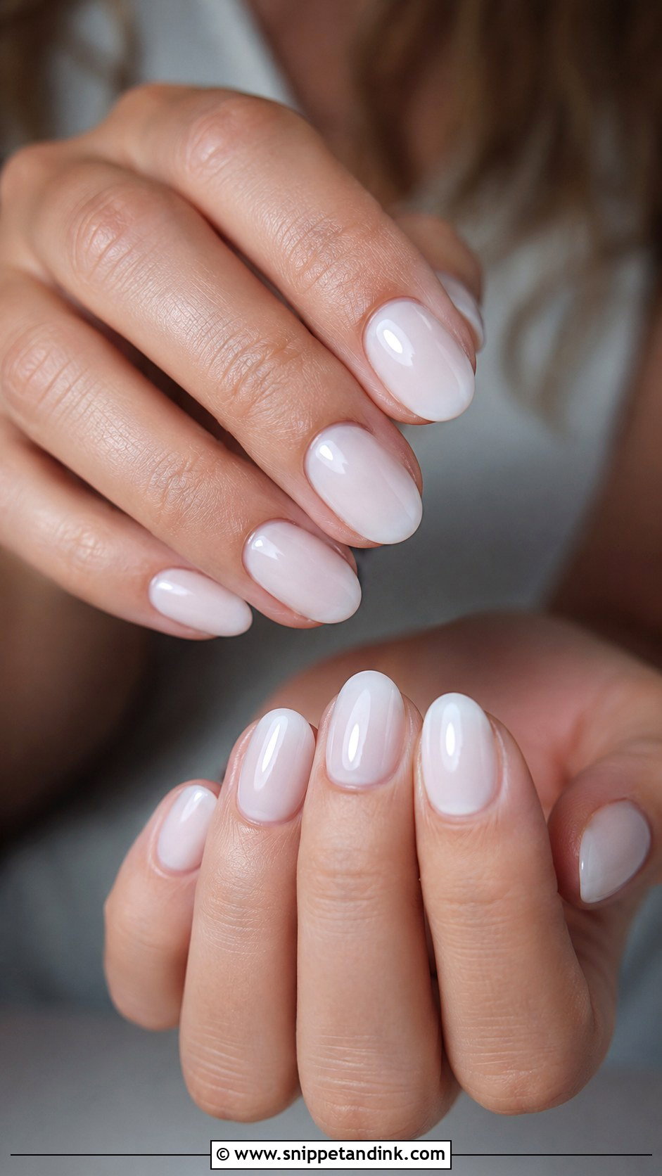 Milky White Oval Wedding Nails - Snippet and Ink - 20 Oval Wedding Nails