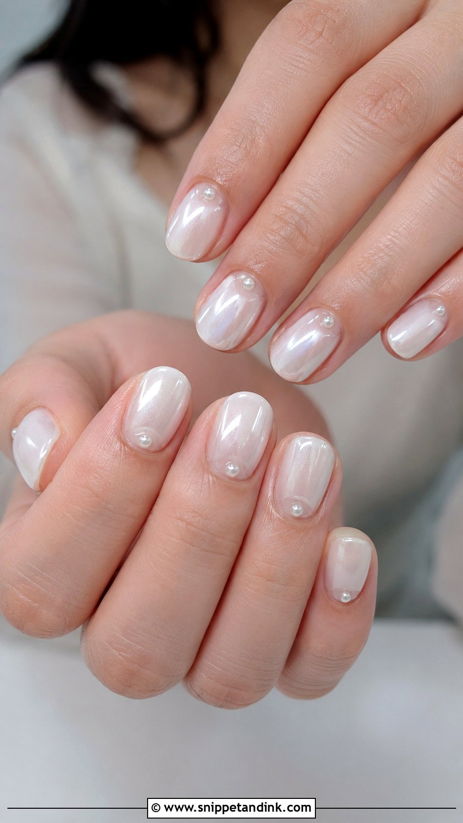 Milky White Pearl Bridal Nails - Snippet and Ink - 20 Pearl Bridal Nails