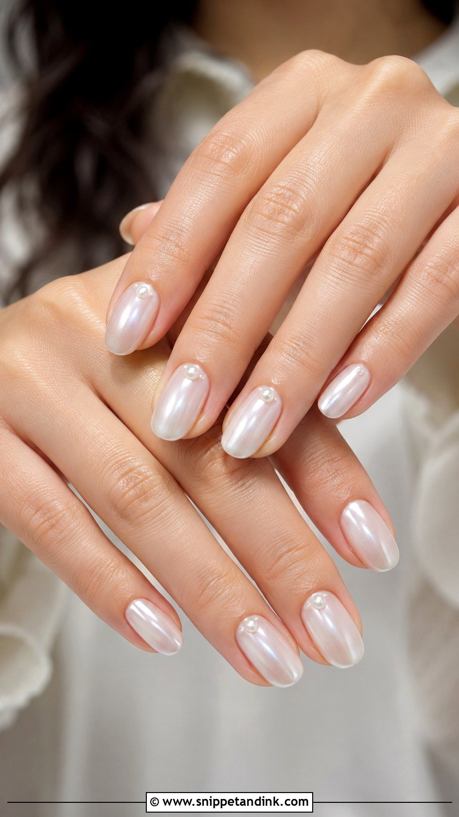 Milky White Pearl Wedding Nails - Snippet and Ink - 20 Pearl Wedding Nails for Bride