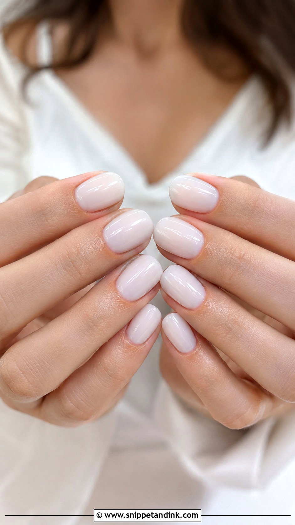 Milky White Round Wedding Nails - Snippet and Ink - 20 Round Wedding Nails