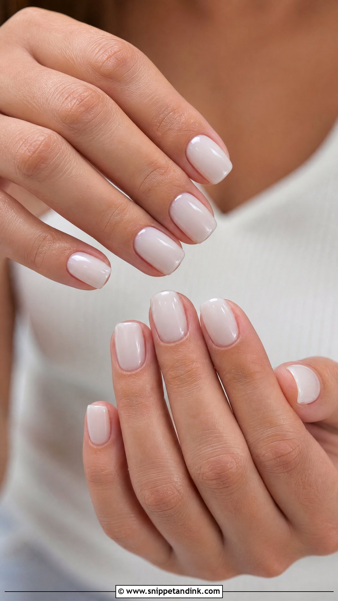 Milky White Short Bridal Nails - Snippet and Ink - 25 Short Bridal Nails