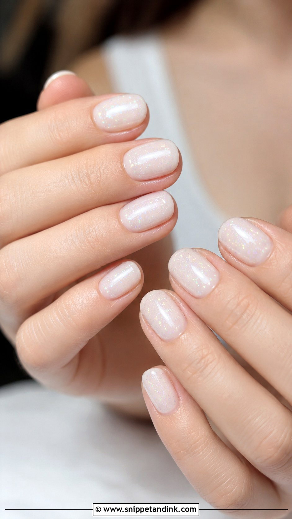 Milky White Sparkle Bridal Nails - Snippet and Ink - 20 Sparkle Bridal Wedding Nails for Bride