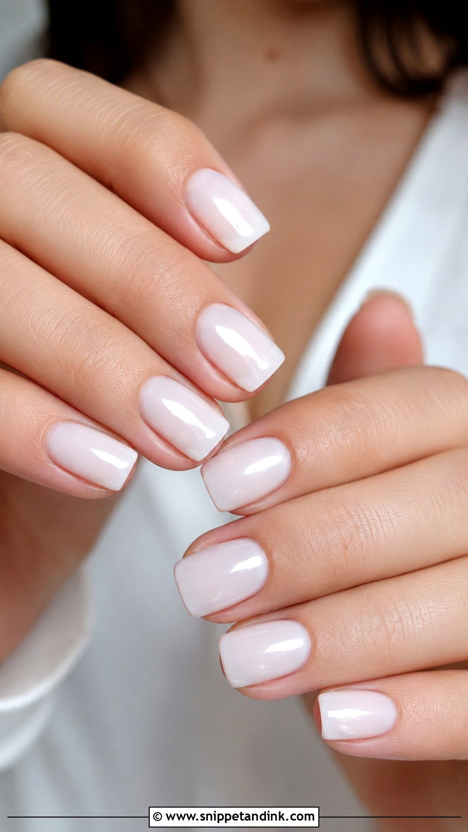Milky White Square Bridal Nails - Snippet and Ink - 20 Milky White Bridal Nails