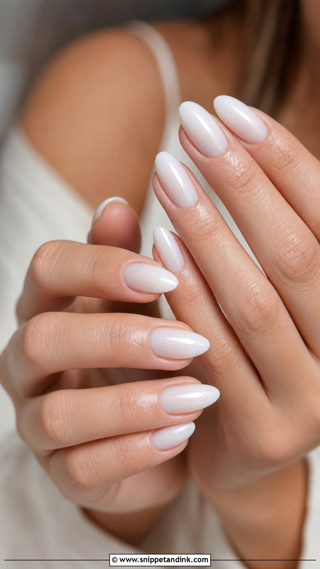Milky White Wedding Acrylic Nails - Snippet and Ink - 25 Wedding Acrylic Nails
