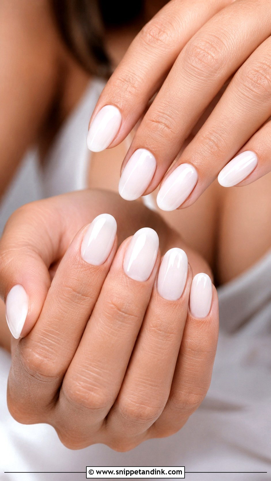 Milky White Wedding Dip Nails - Snippet and Ink - 20 Wedding Dip Nails for Bride