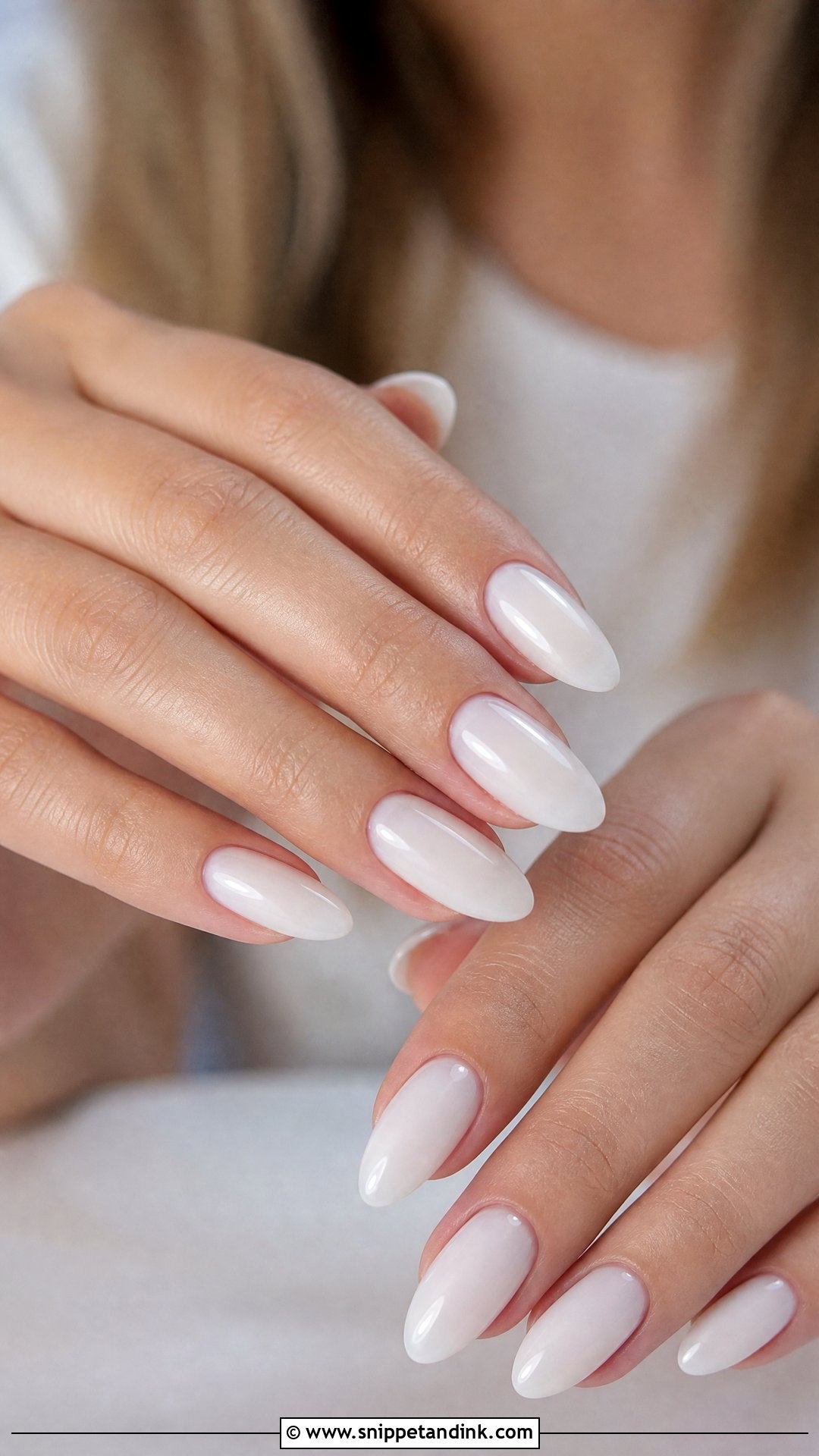 Milky White Wedding Gel Nails - Snippet and Ink - 25 Wedding Gel Nails