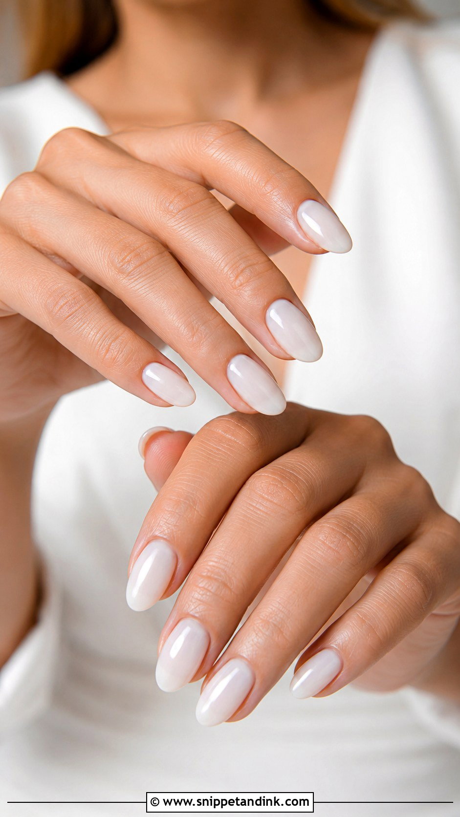Milky White Wedding Nails - Snippet and Ink - 20 Wedding Inspired Nails