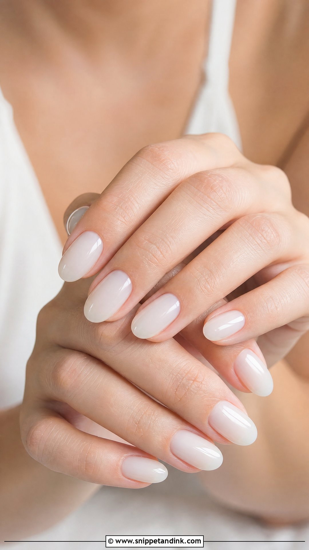 Milky White Wedding Nails - Snippet and Ink - 25 Elegant Wedding Nails Design