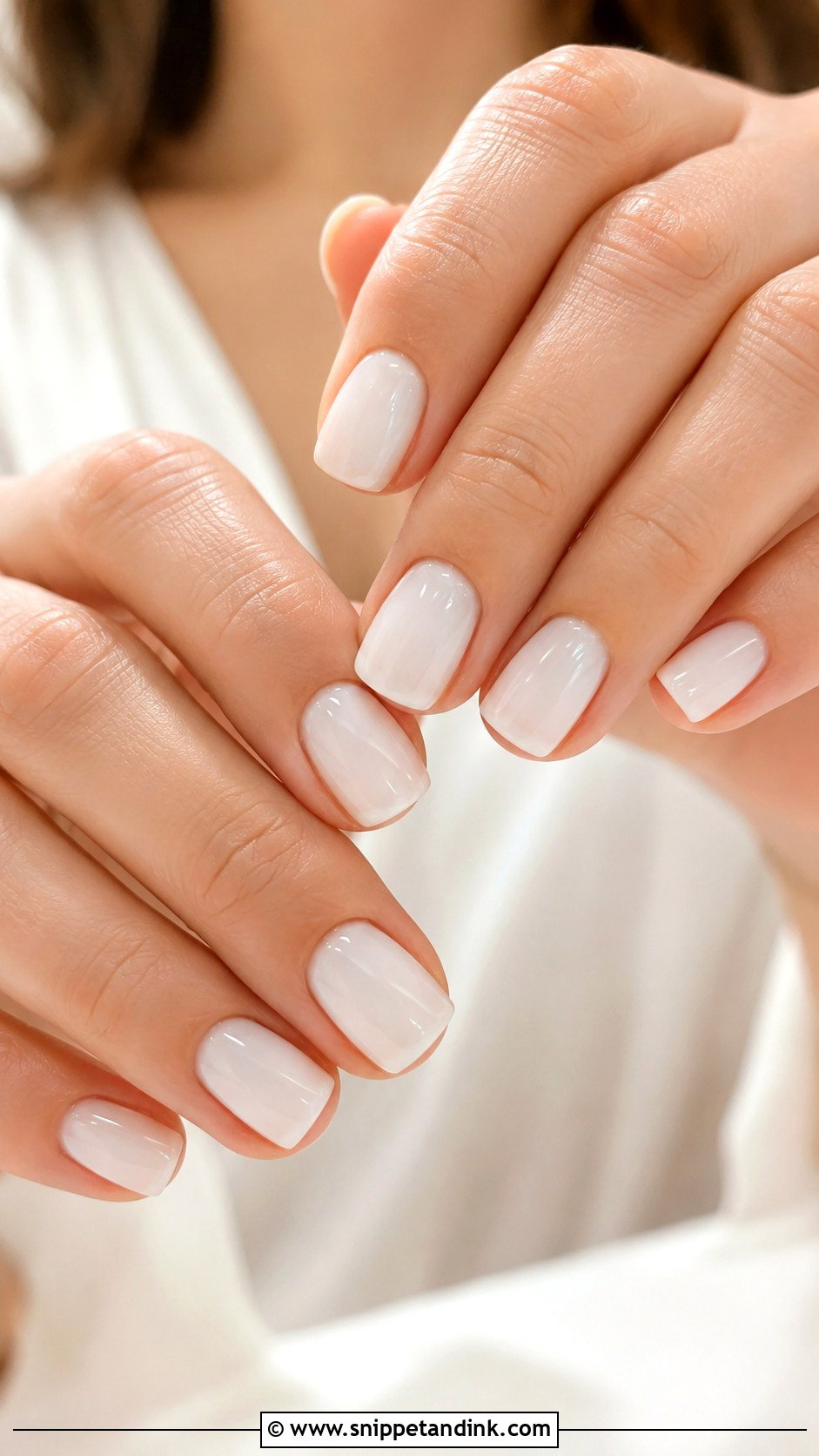 Milky White Wedding Nails - Snippet and Ink - 30 Wedding Day Nails for Bride