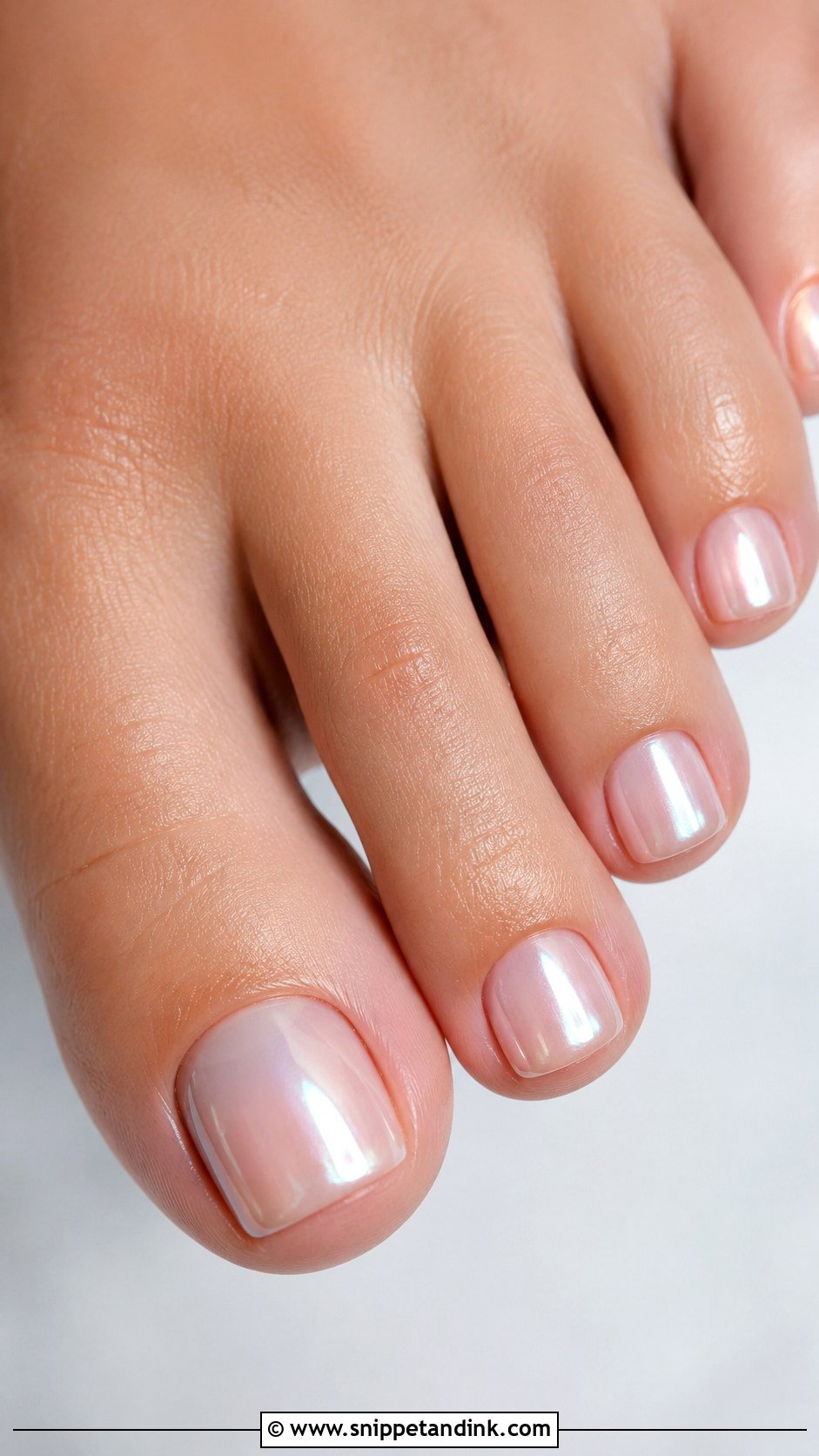 Milky White Wedding Toe Nails - Snippet and Ink - 30 Wedding Toe Nails